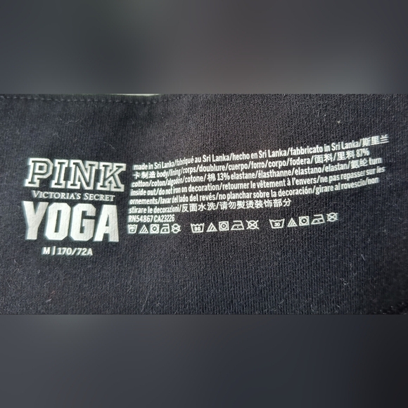 Love PINK Victoria's Secret Sequin Bling Black Yoga Athletic Stretchy Leggings M - Picture 7 of 8